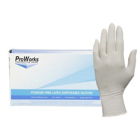 HOSPECO Latex Disposable Gloves, 5 mil Palm, Latex, Powder-Free, S, 100 PK, Natural GL-L105FS